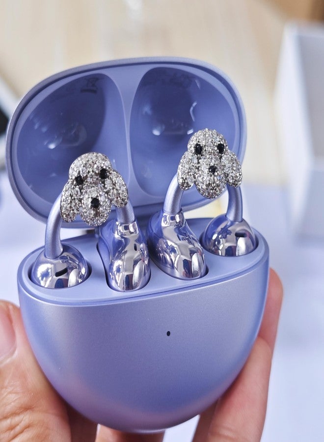 Sufcnire Rhinestone for Clip on Earbuds Open Ear, Elegant Zirconia Decorative Earphone Accessories, Removable Exquisite DIY Decoration - Image 4